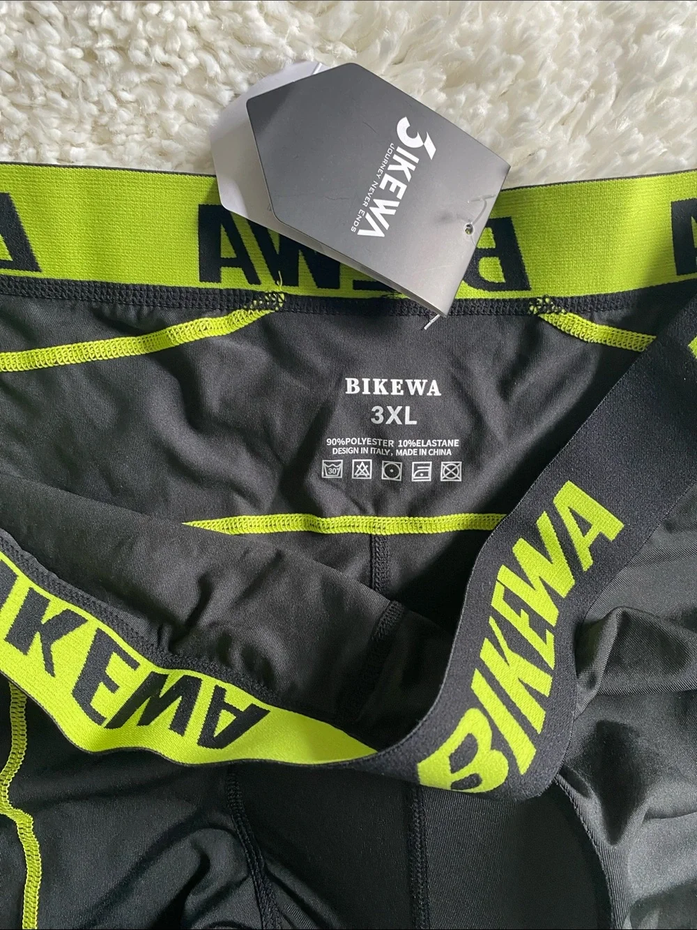 Men’s Black Boxer Briefs with Lime Accents